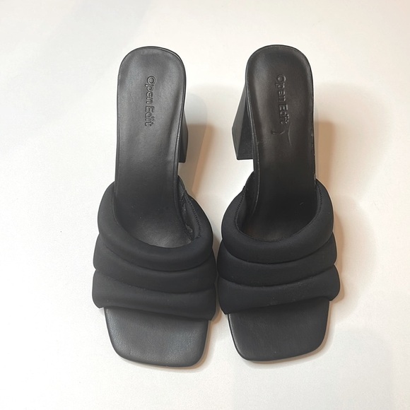 Open Edit Chunky Foam Heeled Open Toe Sandals Size 9.5 - Picture 1 of 11
